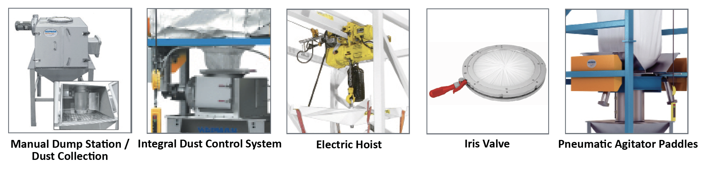 Part options for the bulk bag unloader